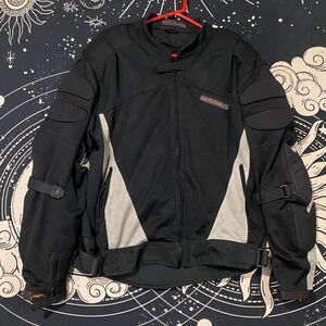 Motoboss Motorcycle Jacket Mens XL Black Polyester Full-Zip Padded Protection